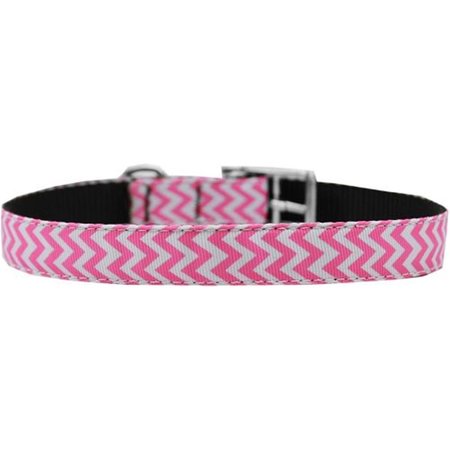 UNCONDITIONAL LOVE 0.75 in. Chevrons Nylon Dog Collar with Classic BucklePink Size 14 UN847609